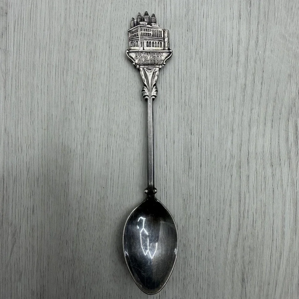 Orthodox Patriarhia Bukarest Romania Souvenir Spoon Cathedral EPNS Vintage